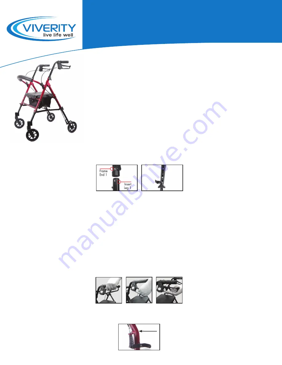 Viverity 4 Wheel Rollator Instruction Manual Download Page 2