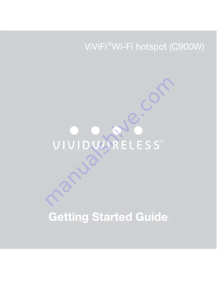 Vividwireless ViViFi C900W Getting Started Manual Download Page 1