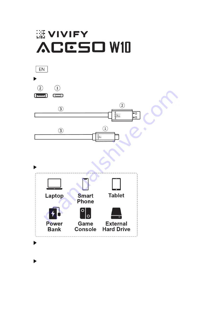 VIVIFY ACESO W10 Quick Start Manual Download Page 1