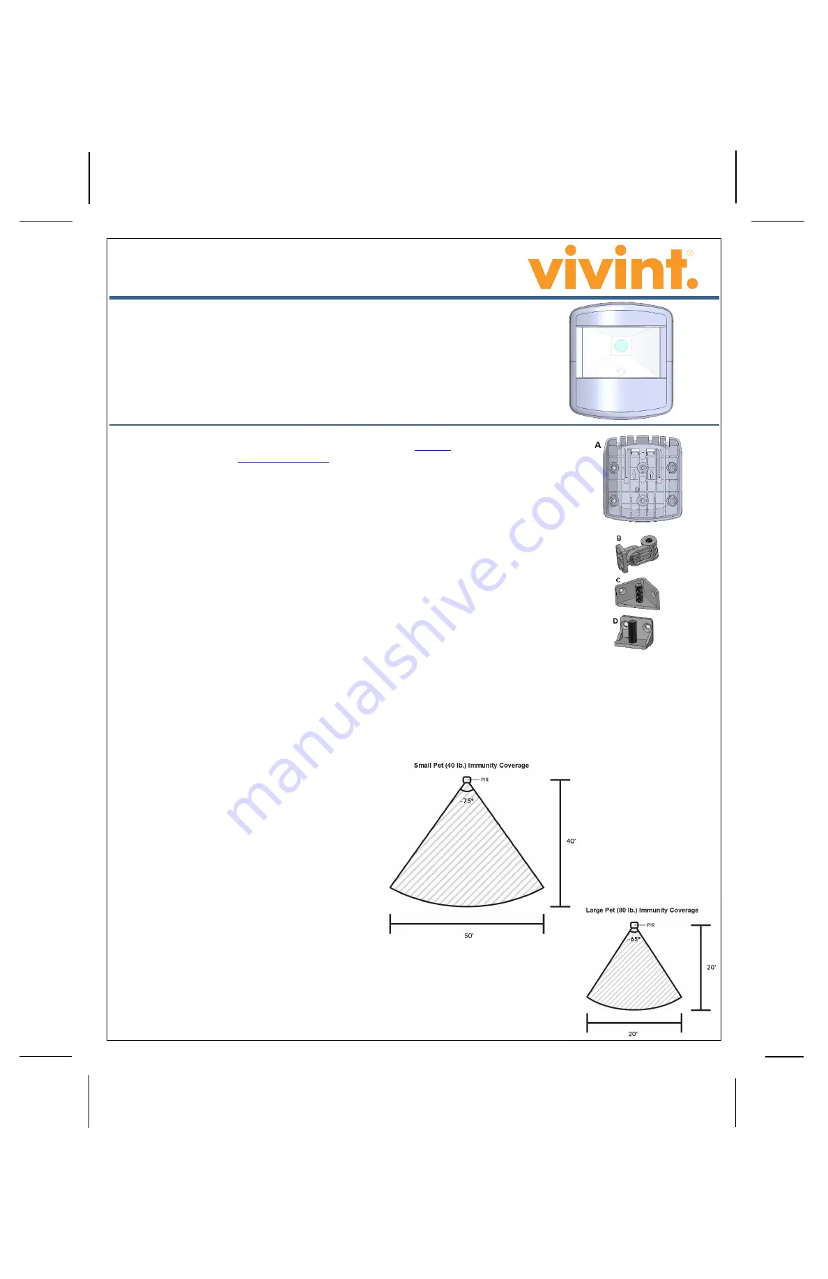 Vivint V-PIR2-345 Quick Reference Download Page 1