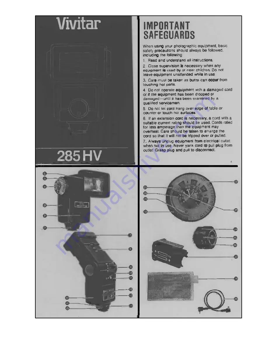 Vivitar 285 HV Manual Download Page 1