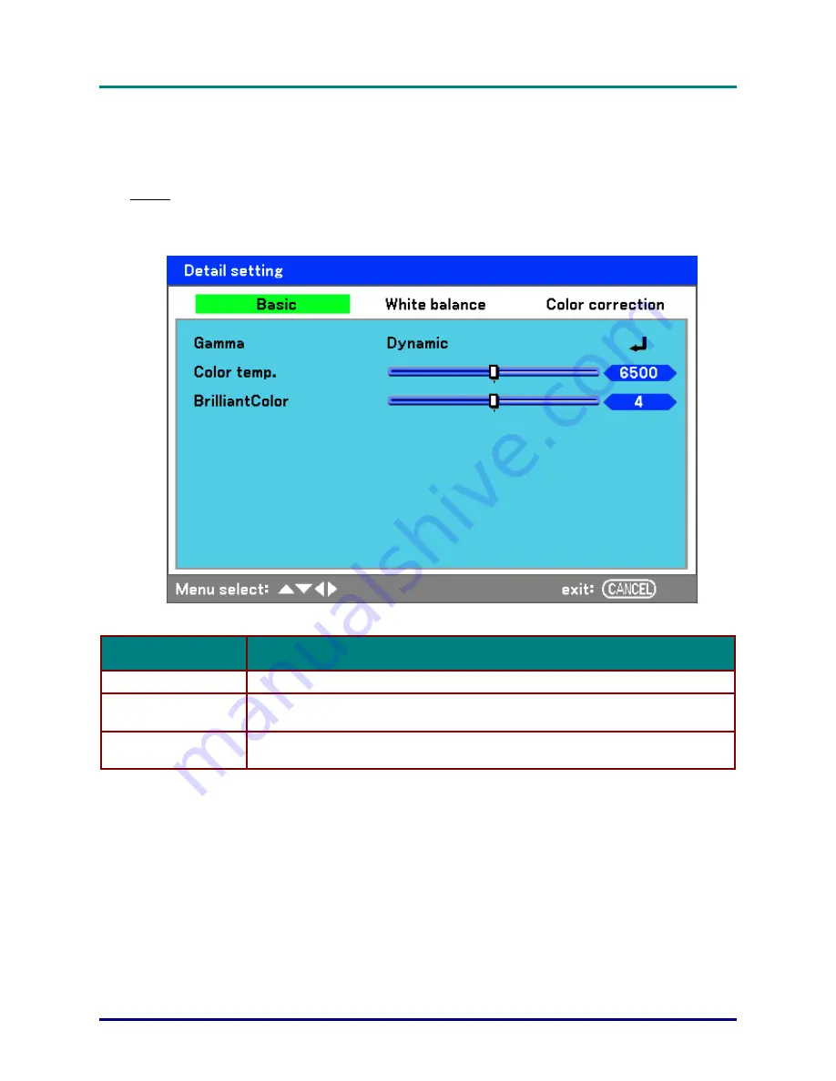 Vivitek D6510 User Manual Download Page 62