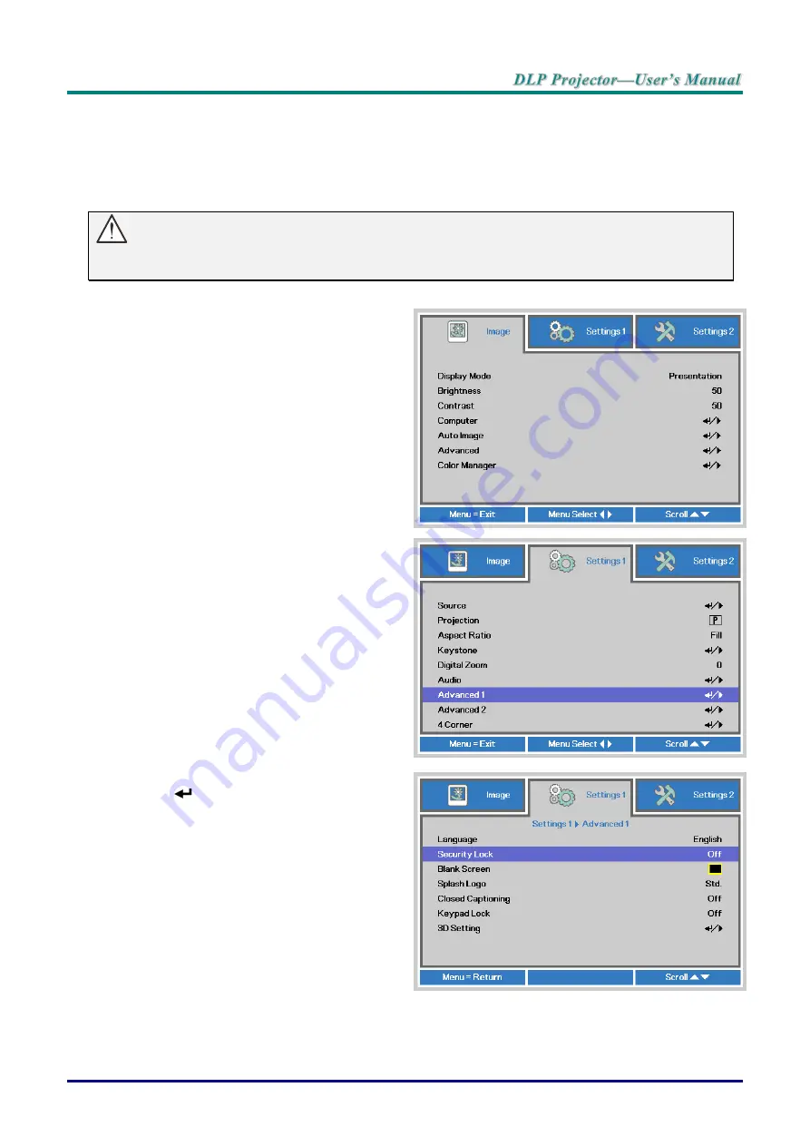 Vivitek DU70 Series User Manual Download Page 29