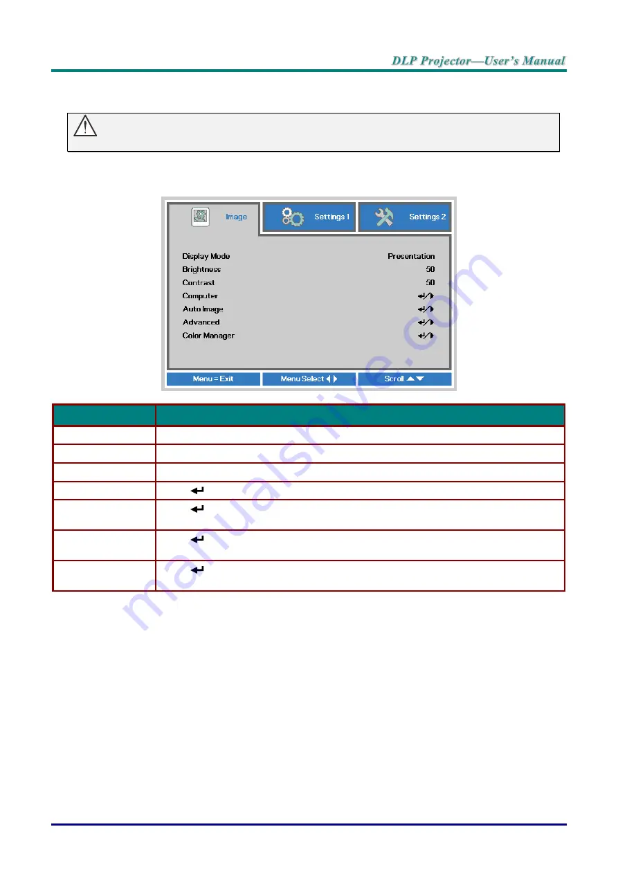 Vivitek DU70 Series User Manual Download Page 41