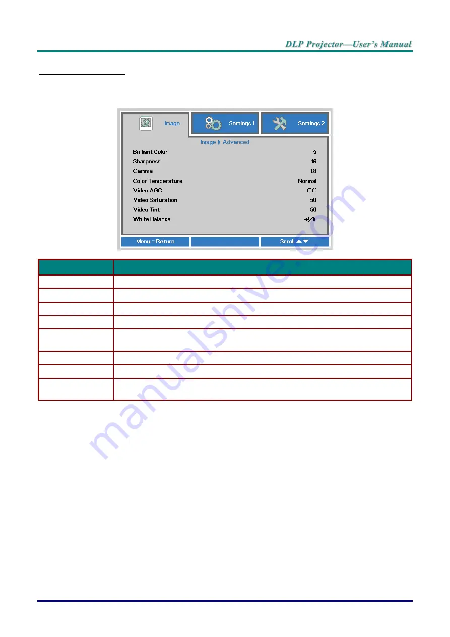 Vivitek DU70 Series User Manual Download Page 43