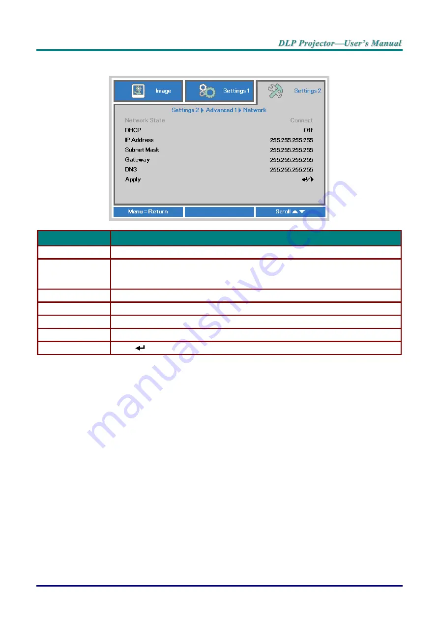 Vivitek DU70 Series User Manual Download Page 55