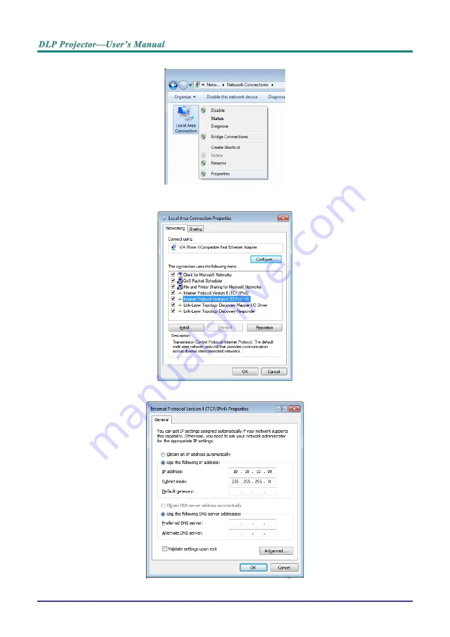 Vivitek DU70 Series User Manual Download Page 58