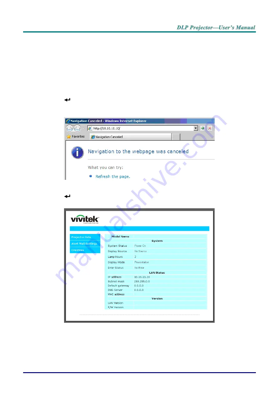 Vivitek DU70 Series User Manual Download Page 59