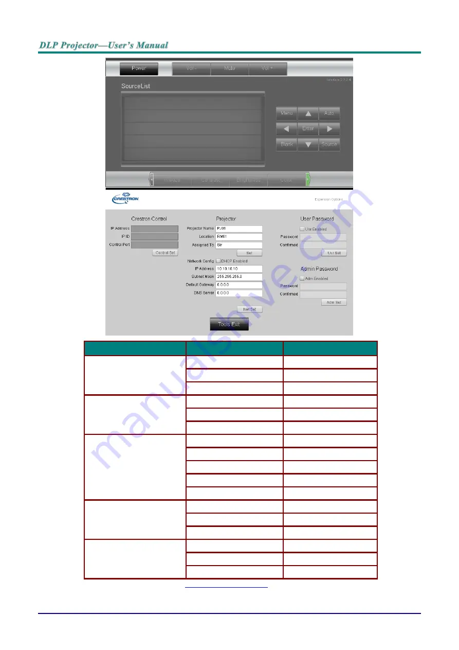 Vivitek DU70 Series User Manual Download Page 60