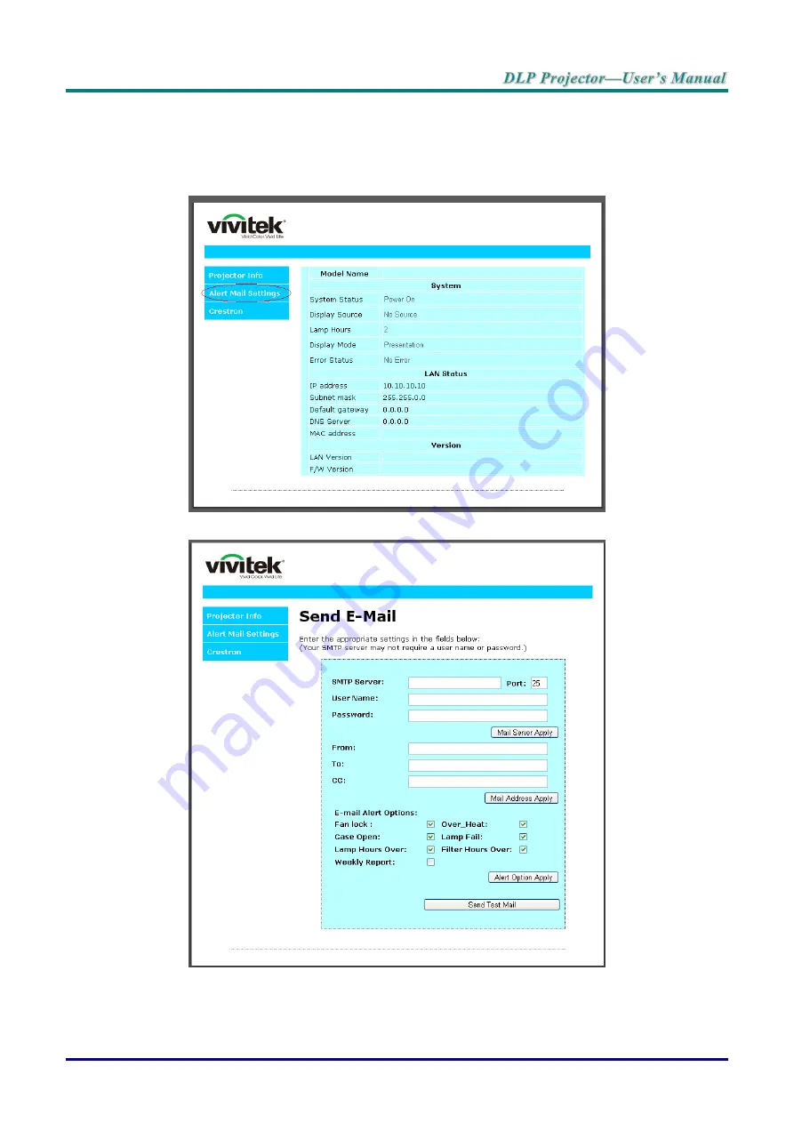 Vivitek DU70 Series User Manual Download Page 61