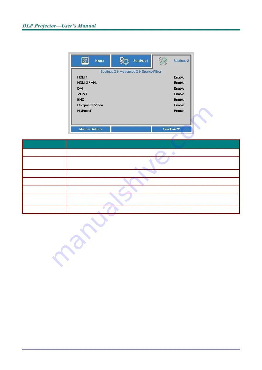 Vivitek DU70 Series User Manual Download Page 68