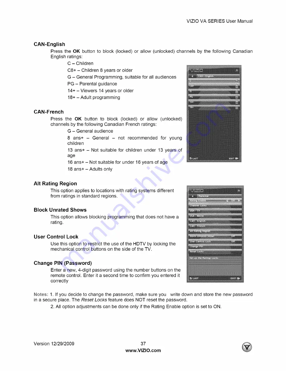 Vizio M190VA Скачать руководство пользователя страница 37