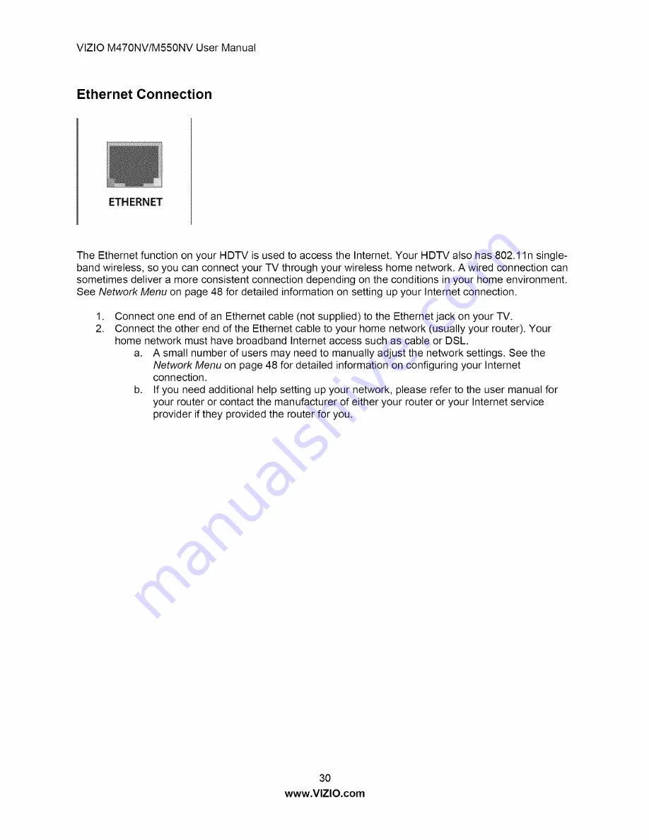 Vizio M470N User Manual Download Page 30