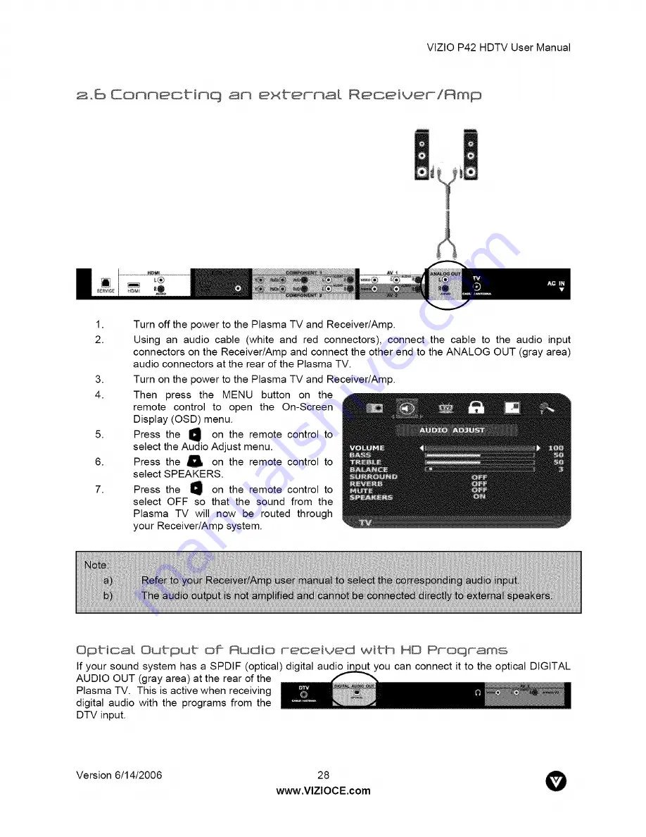 Vizio P42HDTV User Manual Download Page 28