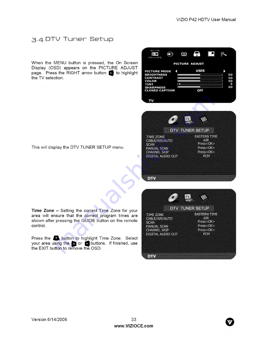 Vizio P42HDTV User Manual Download Page 33