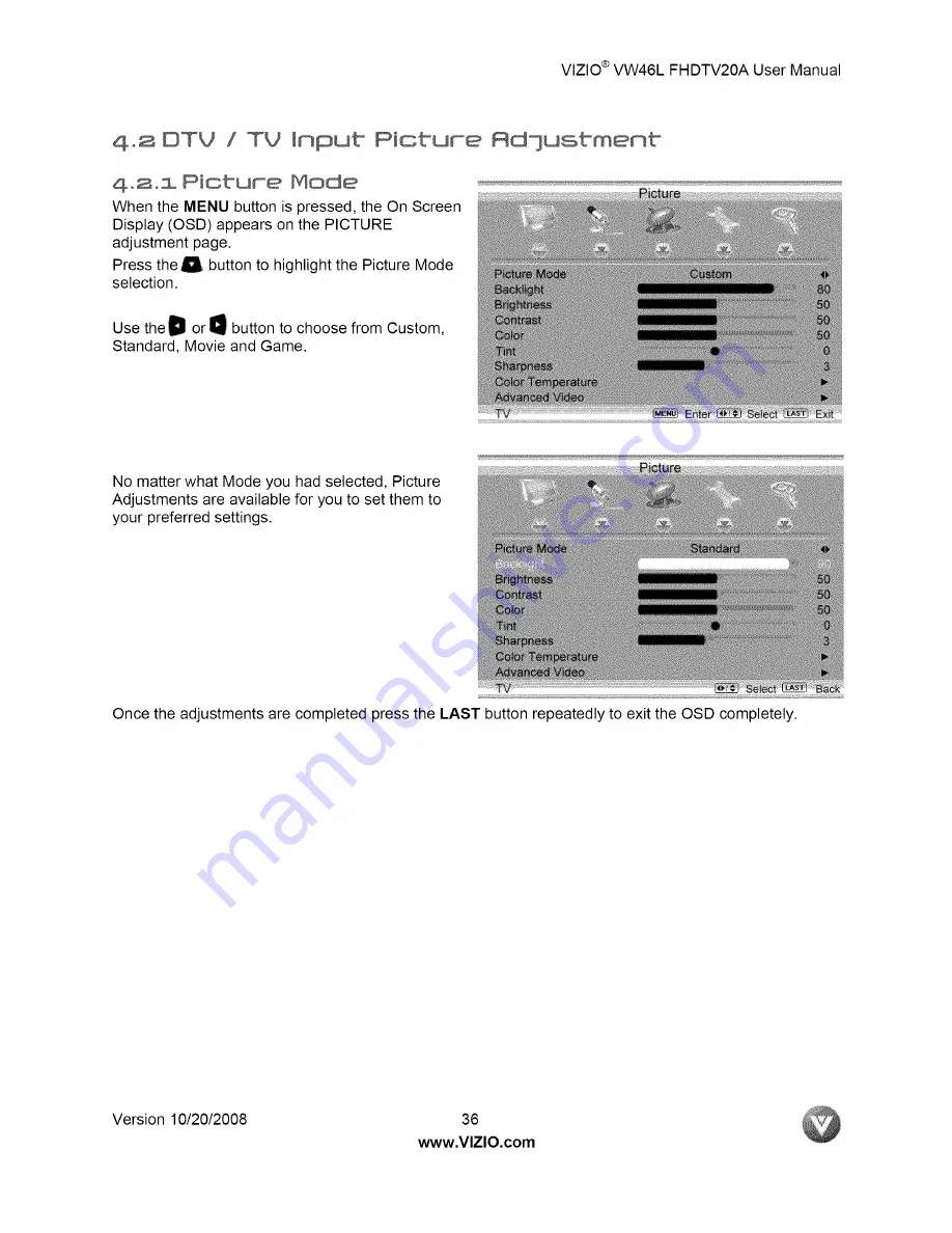 Vizio VW46LFHDTV20A User Manual Download Page 111