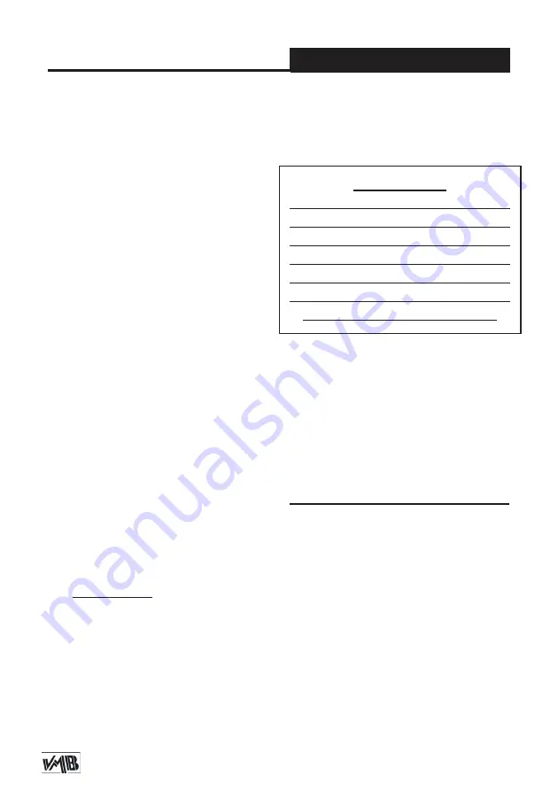 VMB TE-063 Operating Instructions & User Manual Download Page 18