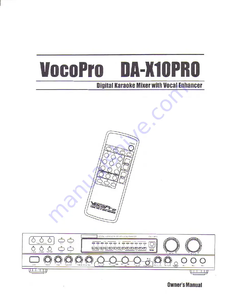 VocoPro DA-X10 PRO User Manual Download Page 1