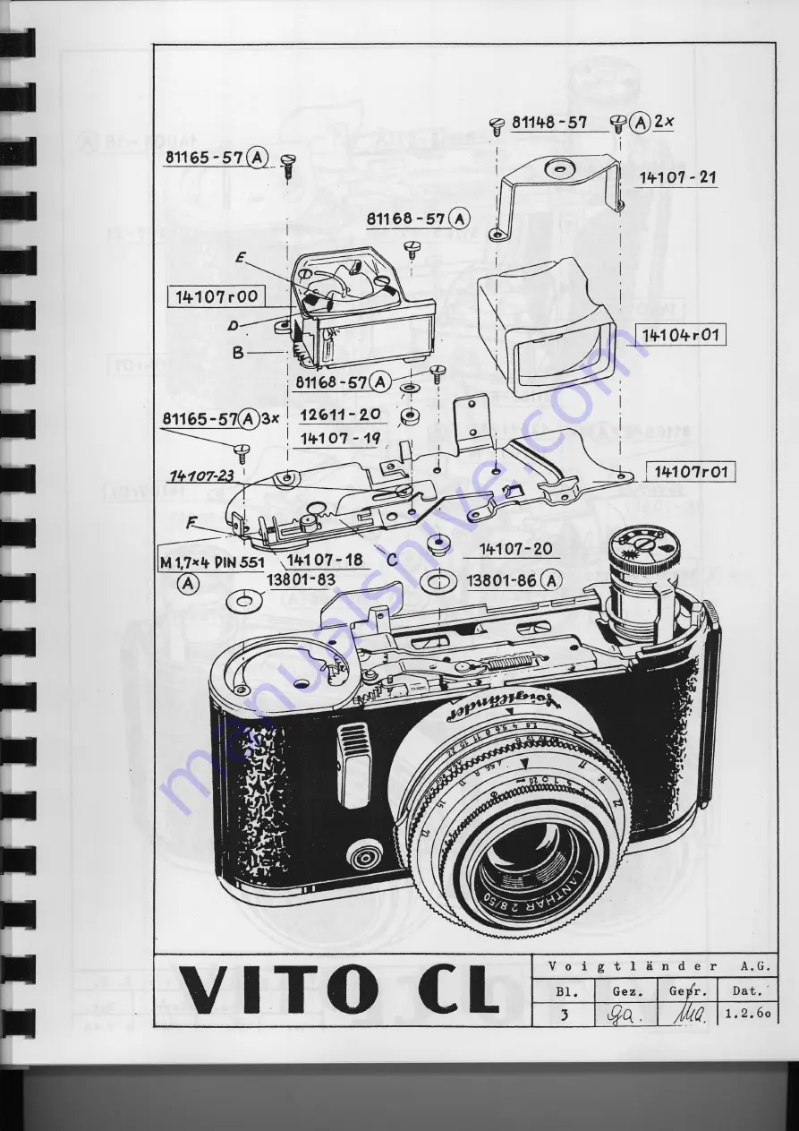 VOIGTLANDER VITO Repair Manual Download Page 20