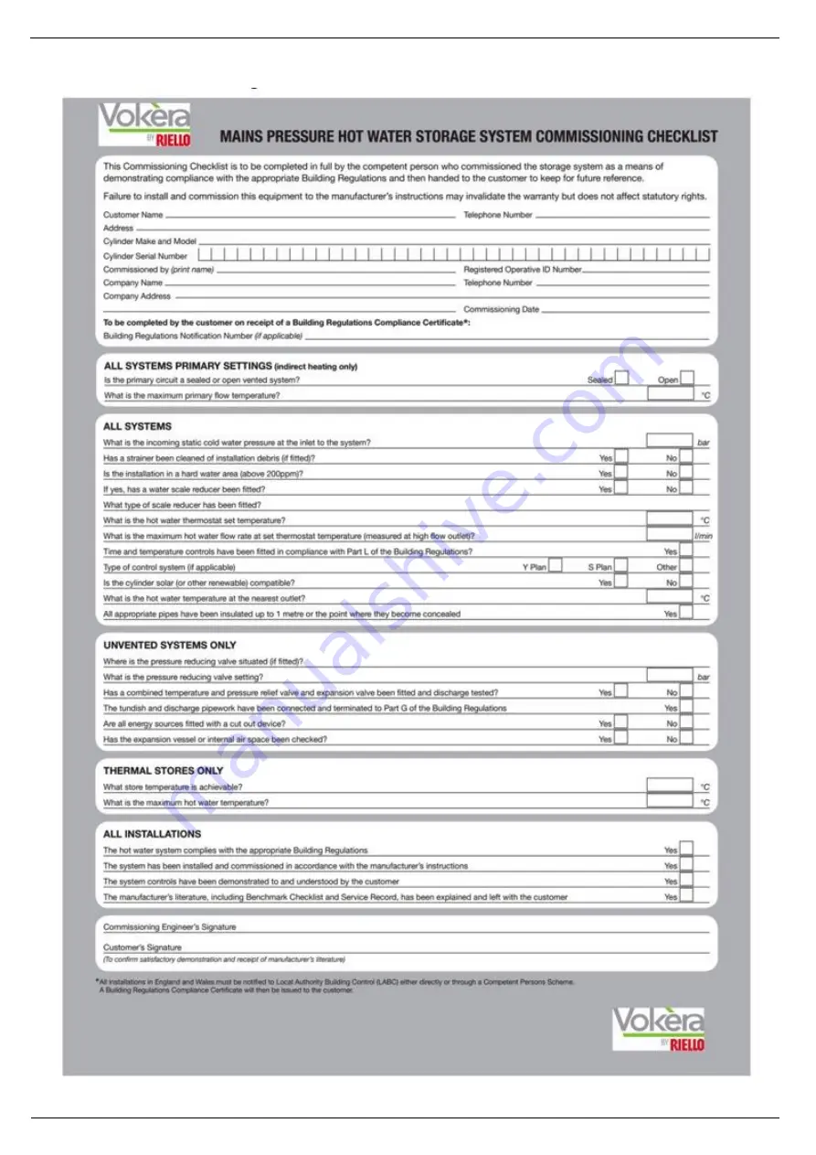 VOKERA Direct 120L Installation Instructions Manual Download Page 32