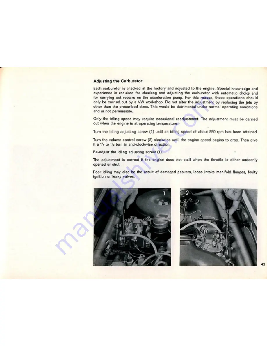 Volkswagen 1963 1500 Instruction Manual Download Page 45