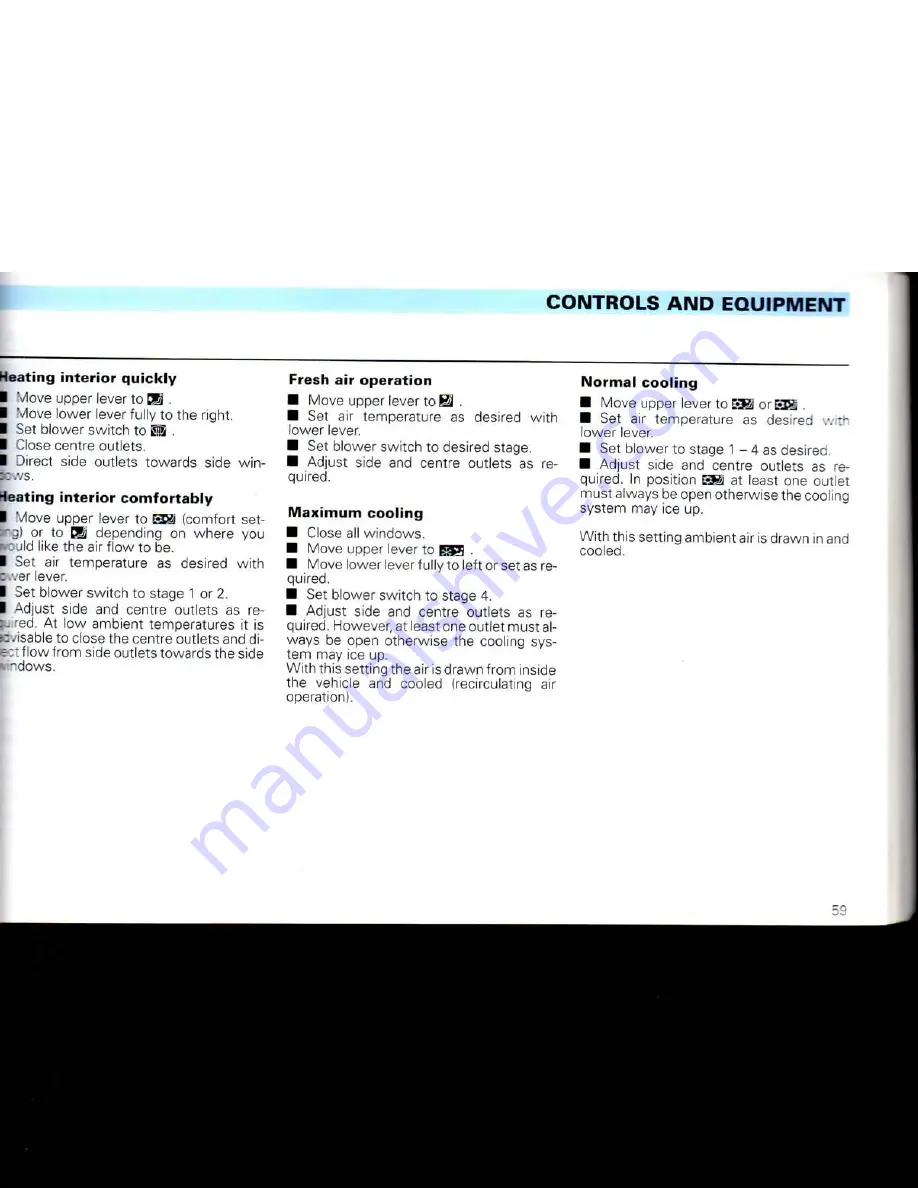 Volkswagen 1992 Caravelle Instruction Manual Download Page 61