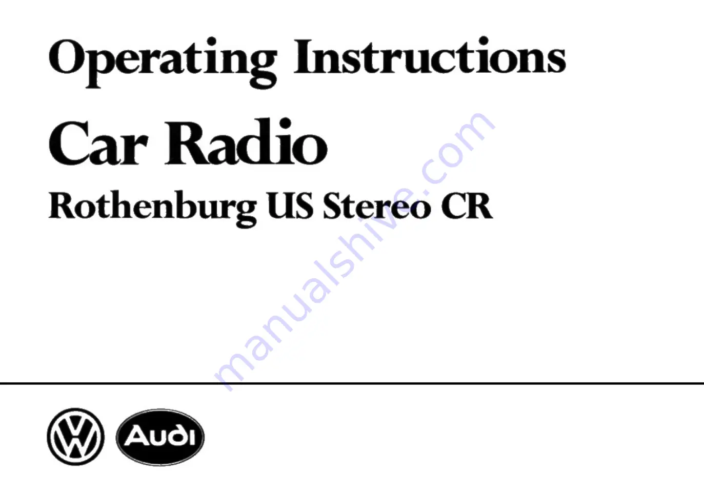 Volkswagen BR-23 Operating Instructions Manual Download Page 1