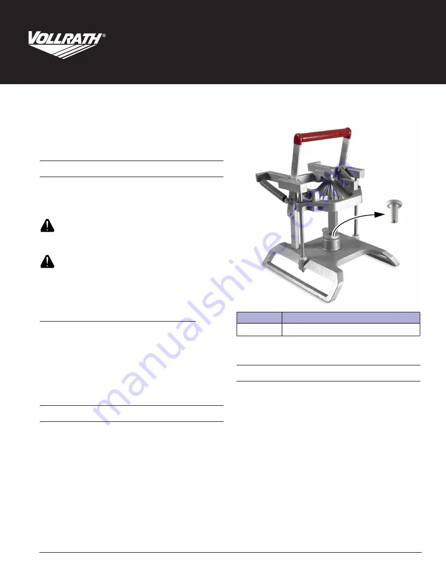 Vollrath 15604 Скачать руководство пользователя страница 1