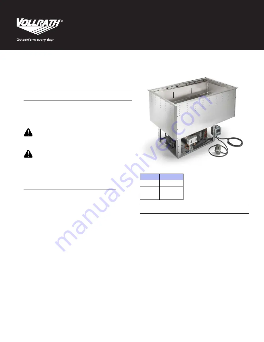 Vollrath FAC-3 Operator'S Manual Download Page 1