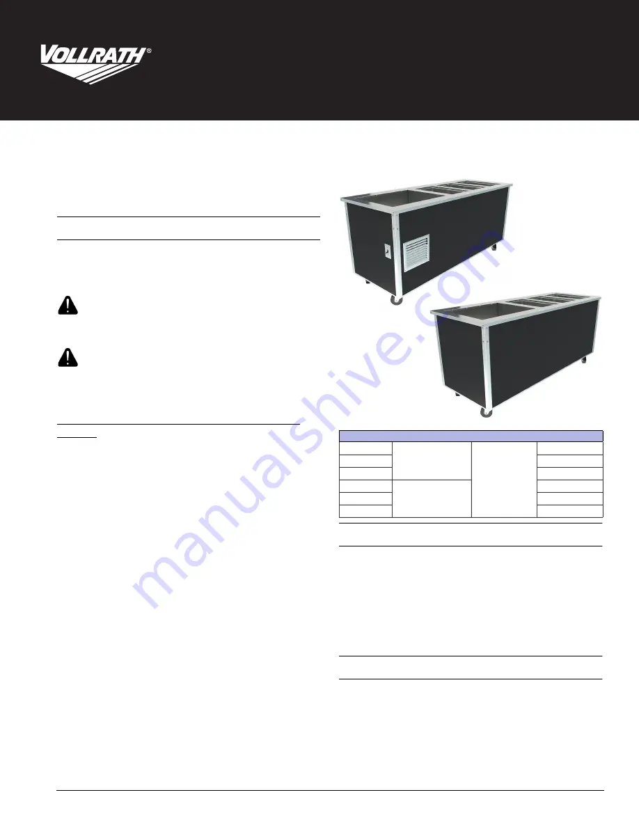 Vollrath Signature Server Operator'S Manual Download Page 9