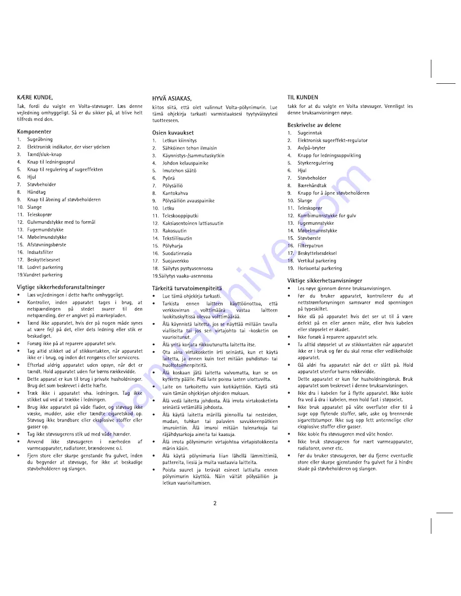 VOLTA U7301 Directions For Use Manual Download Page 7