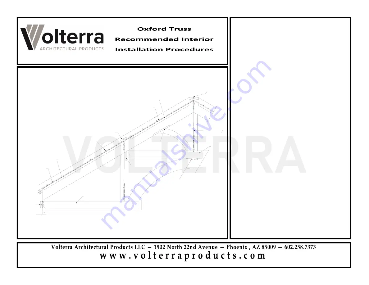 Volterra Oxford Hammered Truss Quick Manual Download Page 3