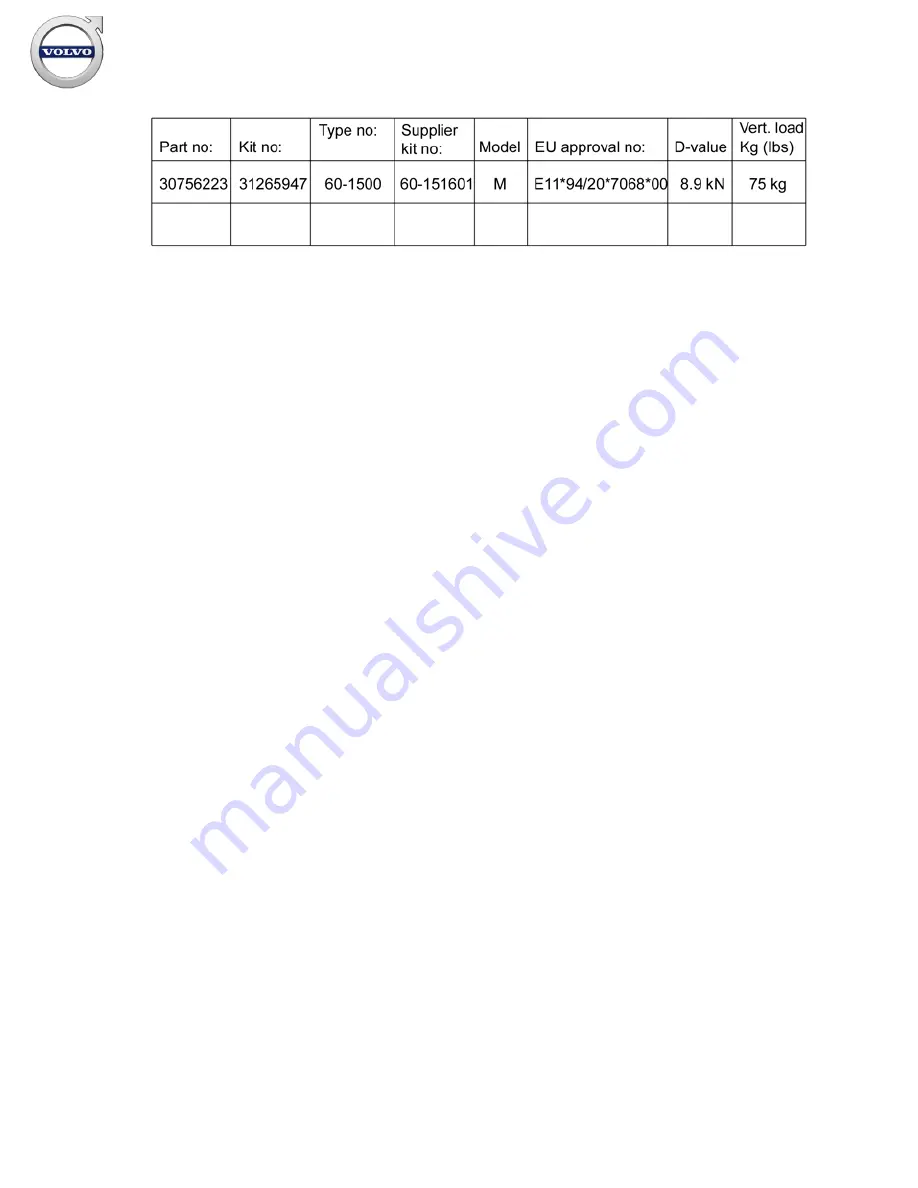 Volvo 31269625 Installation Instructions Manual Download Page 4