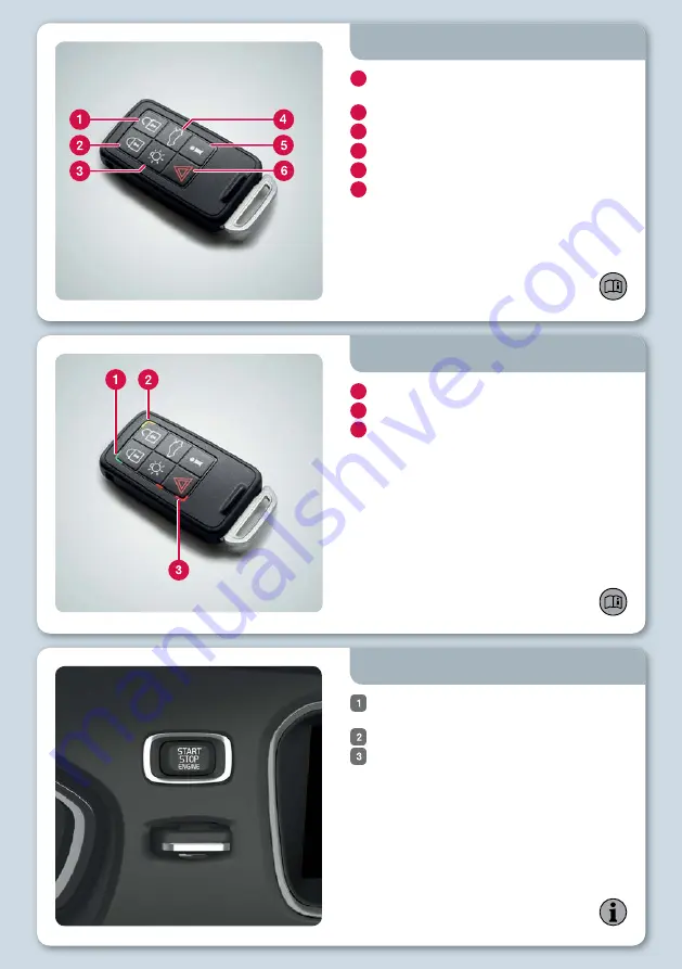 Volvo V70 2014 Quick Manual Download Page 3