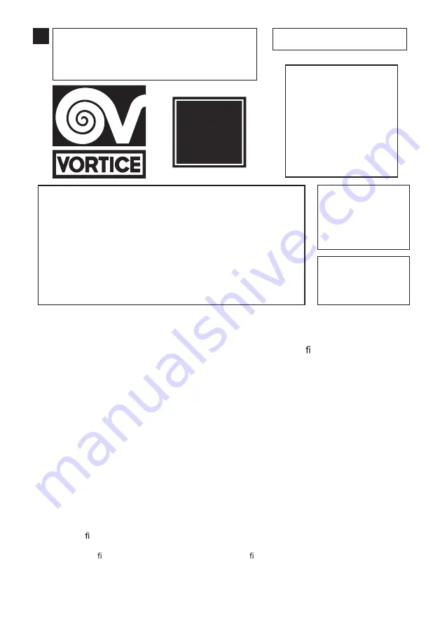 Vortice AIRTEK 360 Instruction Booklet Download Page 22