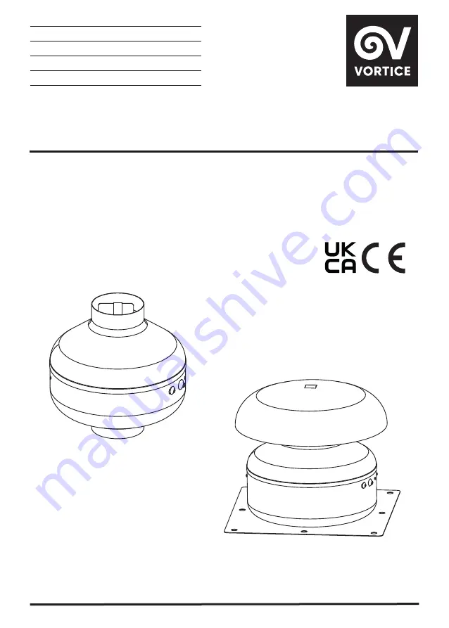 Vortice CA-RM ES Instruction Booklet Download Page 1