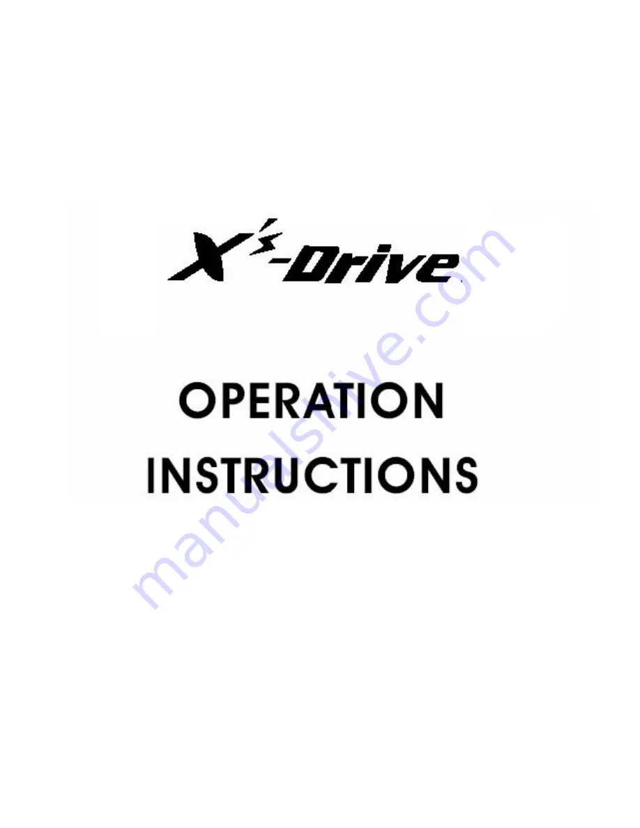 Vosonic X's-Drive Operation Instructions Manual Download Page 1