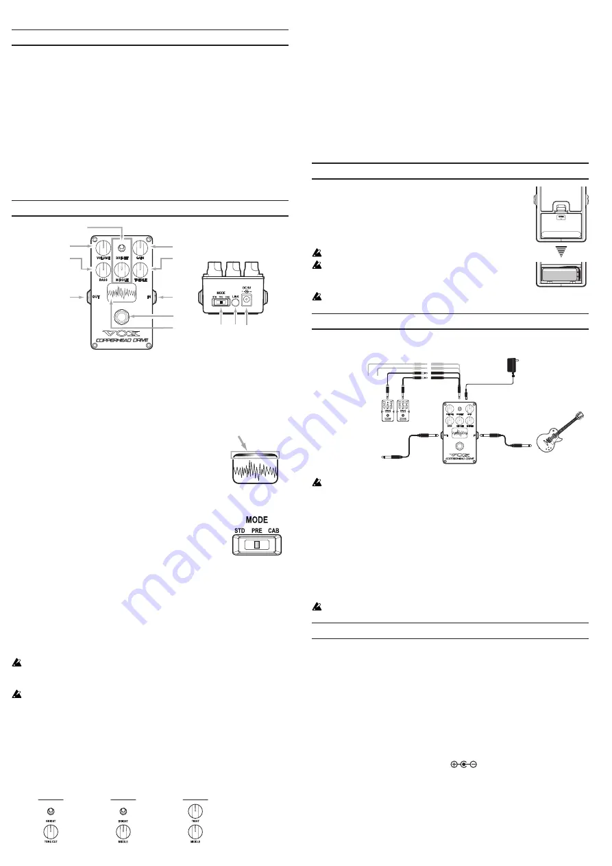 VOX Amplification MYSTIC EDGE Owner'S Manual Download Page 8