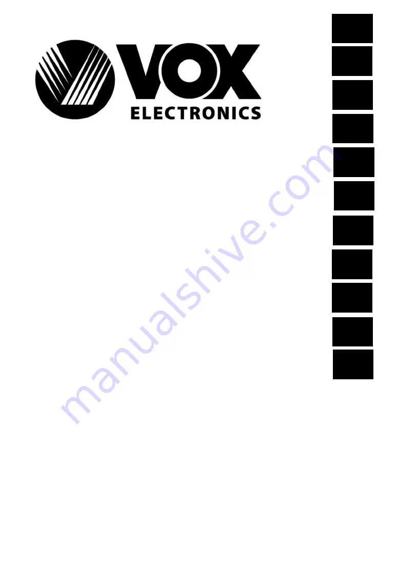 VOX electronics 8606019600167 Operating Instructions Manual Download Page 1