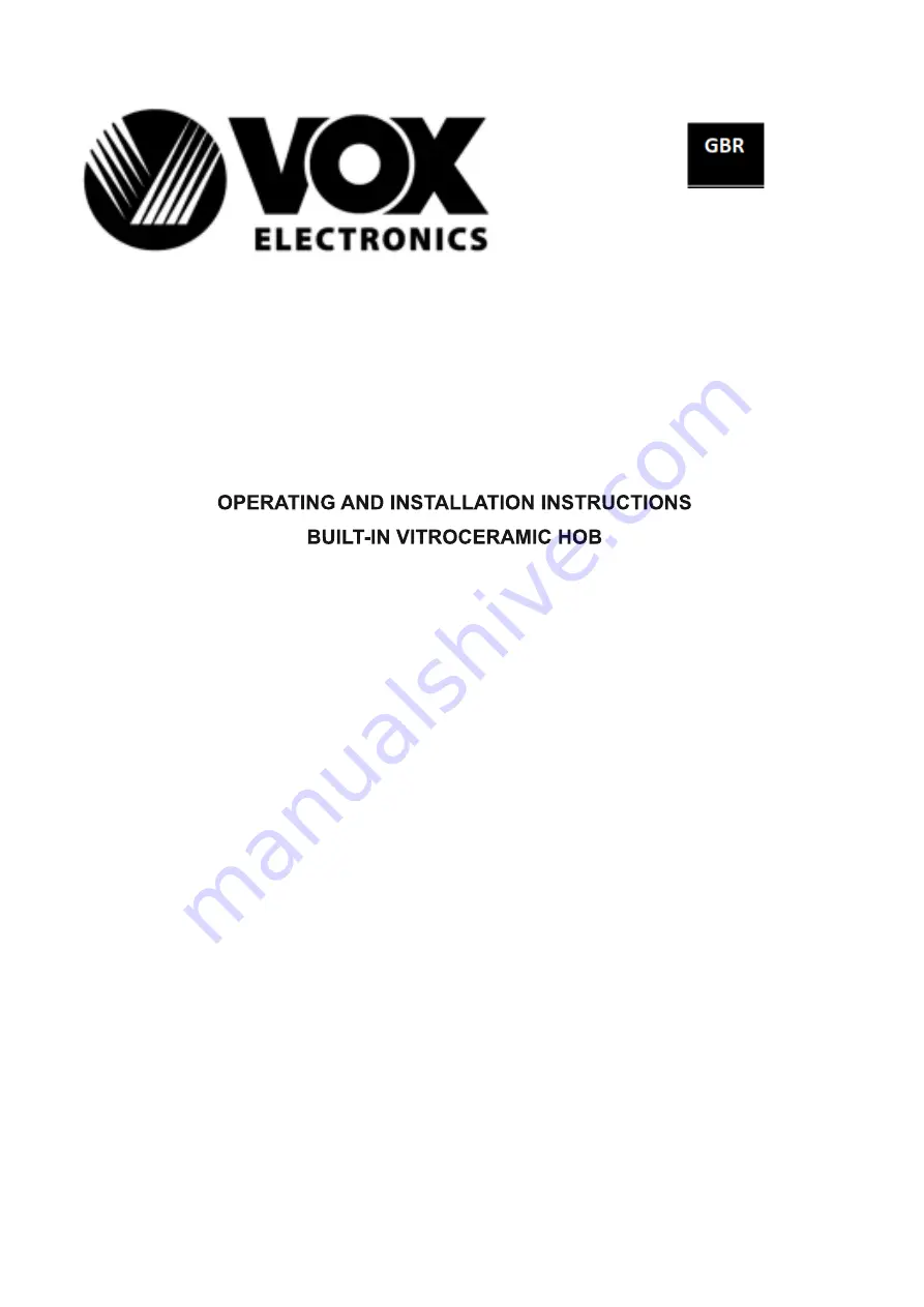 VOX electronics EBC405 DB Operating Instructions Manual Download Page 2