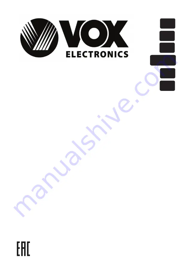 VOX electronics VF 2550F User Manual Download Page 1