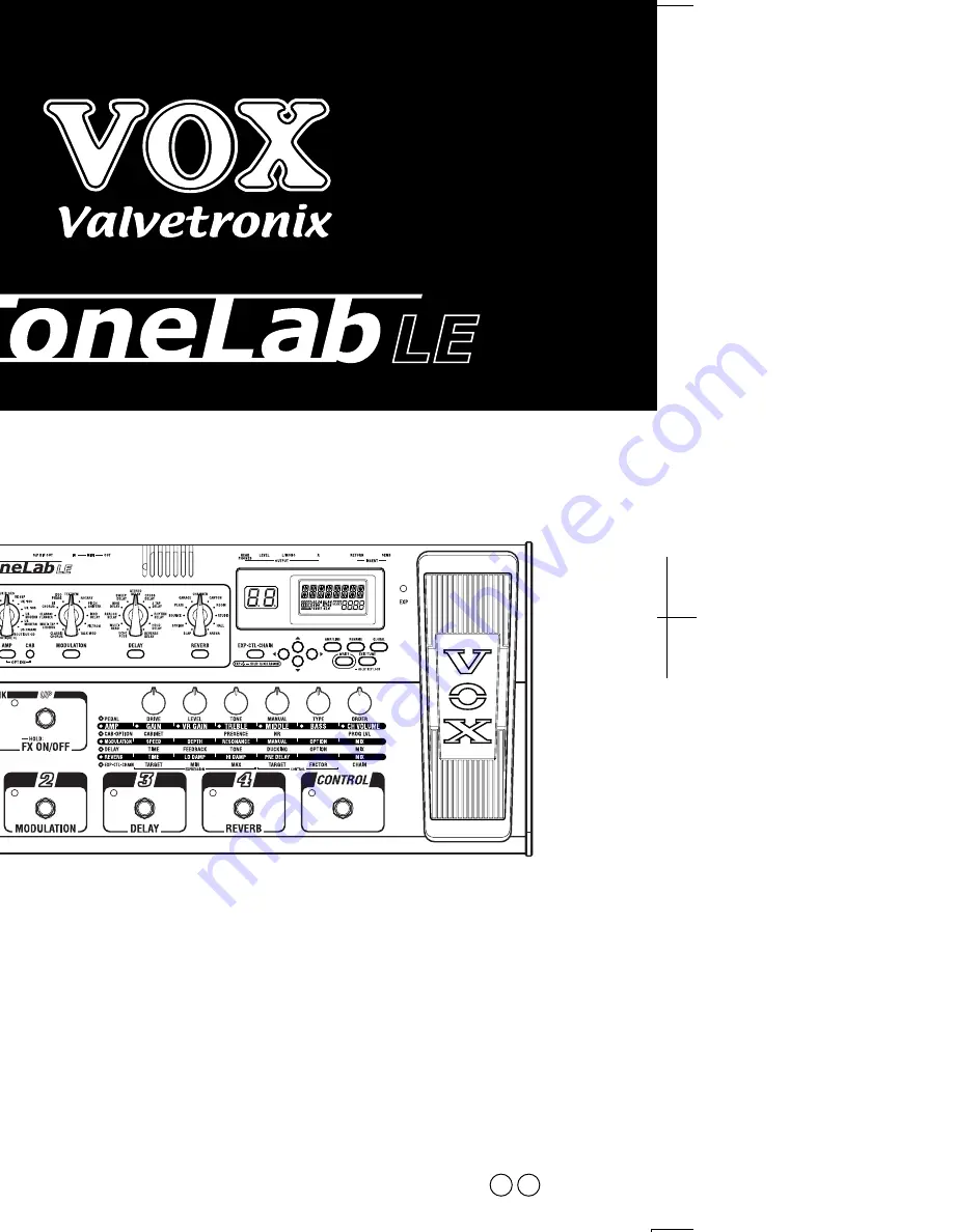 Vox Tonelab LE Owner'S Manual Download Page 1