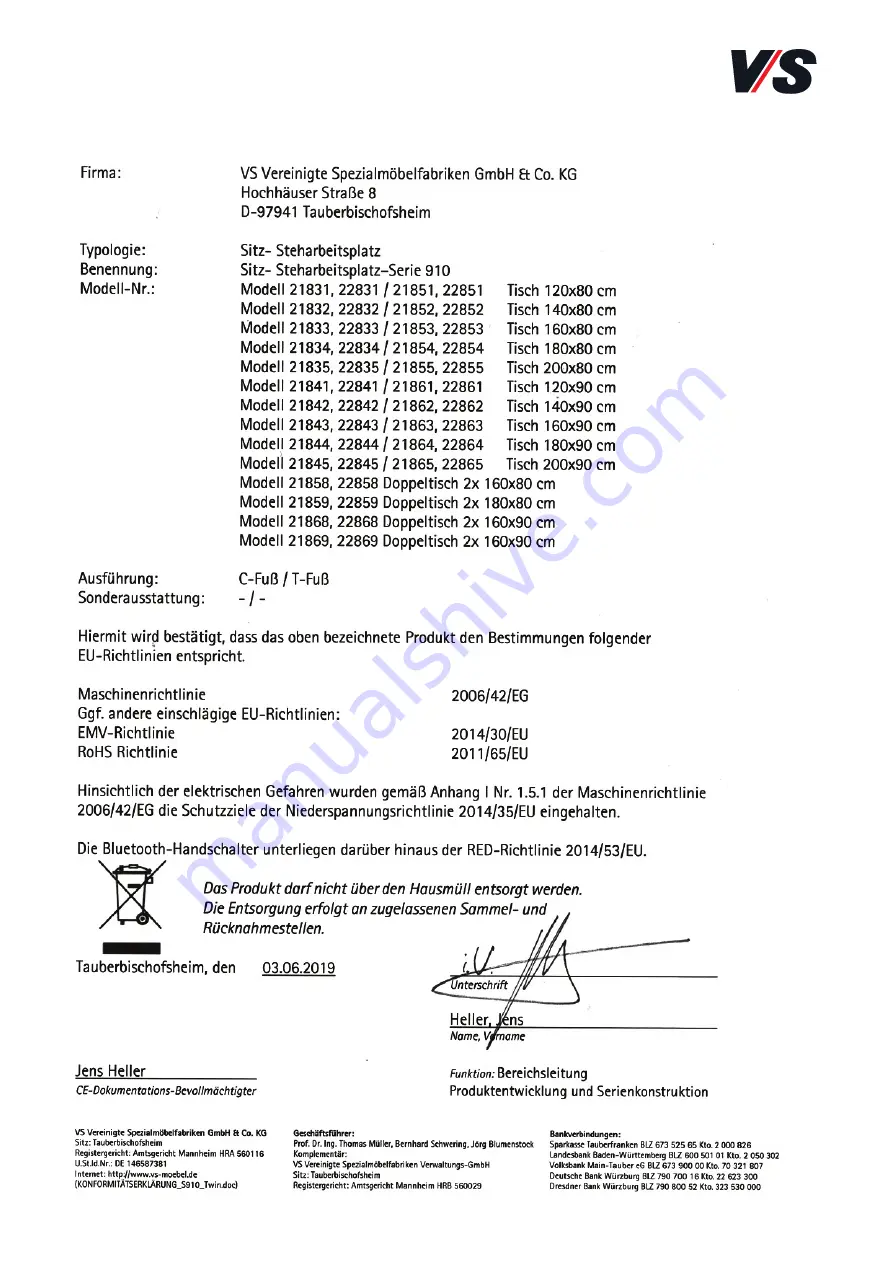 VS 21831 Operating Instructions Manual Download Page 62