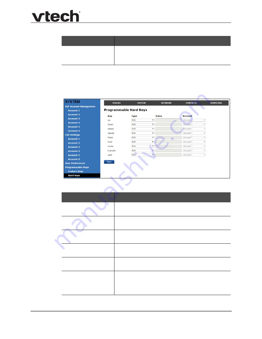 VTech ErisTerminal SIP Deskset VSP736 Administrator And Provisioning Manual Download Page 73