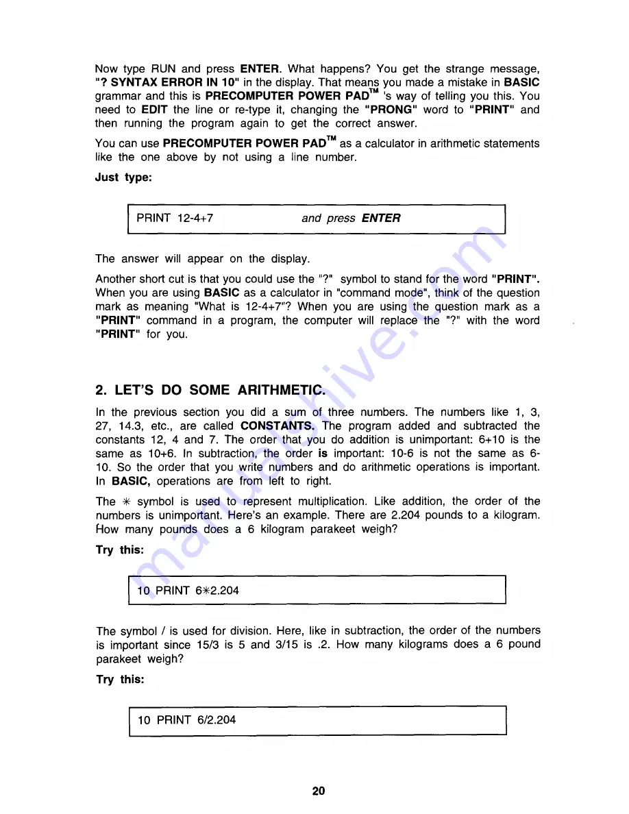 VTech Precomputer Power PAD Course Information Download Page 22