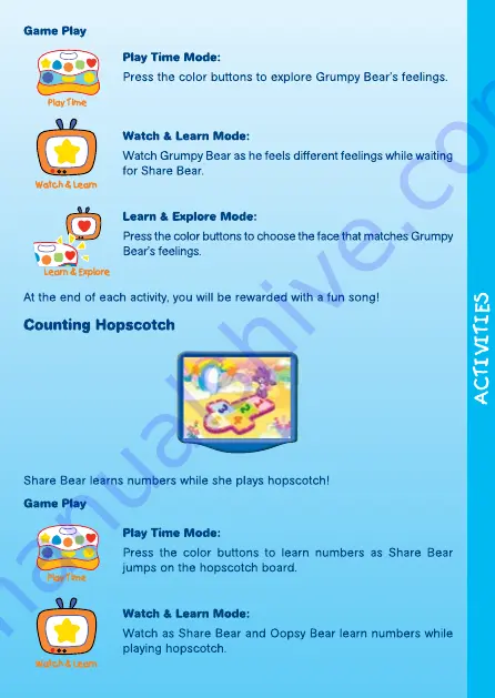 VTech V.Smile Baby Care Bears Play Day User Manual Download Page 7