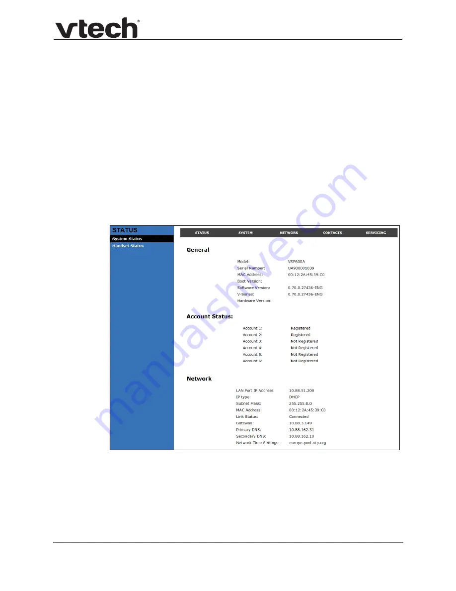 VTech VSP600A Administrator And Provisioning Manual Download Page 27