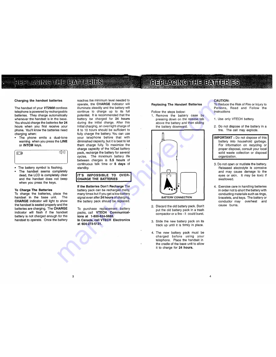 VTech VT2900 Instruction Manual Download Page 4