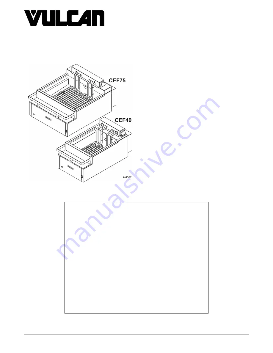 Vulcan-Hart CEF40 Service Manual Download Page 1