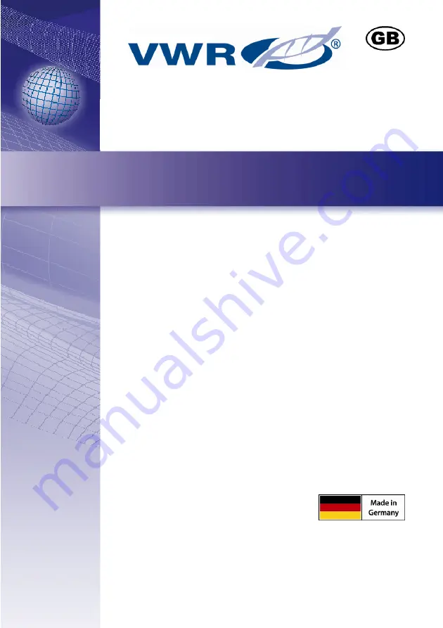 VWR TD 110 Operating Manual Download Page 1